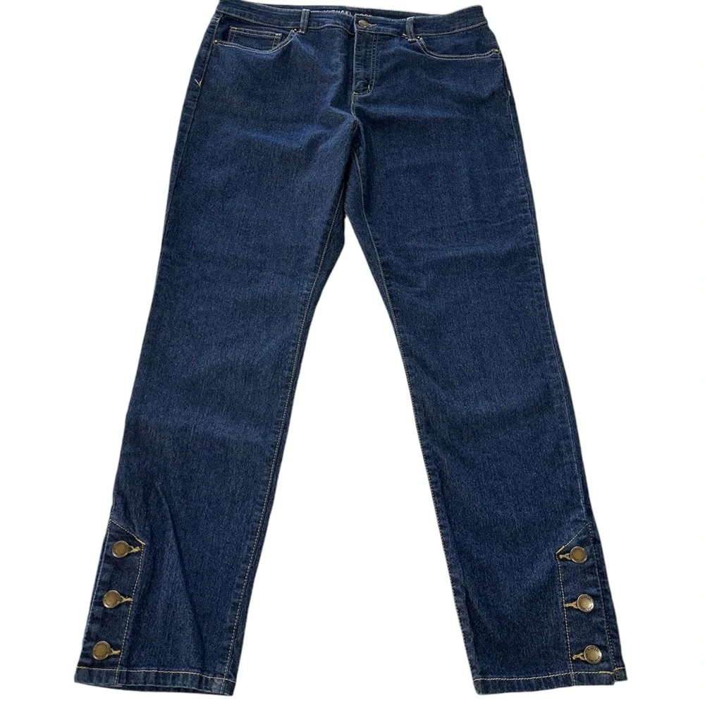 Michael Kors Jeans Skinny High Rise Ankle Button Dark Wash Denim Women’s Size 12